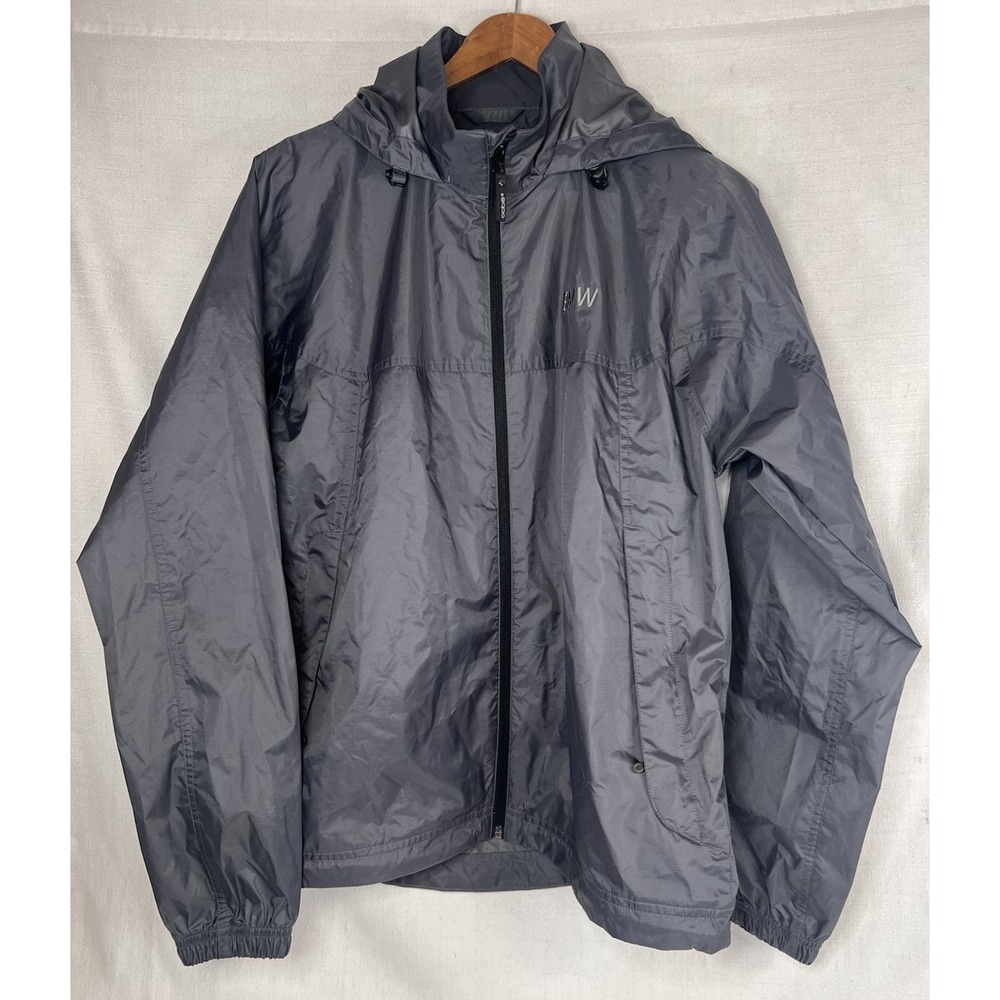 BMW Employee Oobe Windbreaker Mens Size Medium Gray Hooded Active Zip Logo